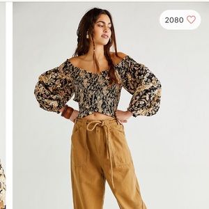 Free People East to West Smocked Top